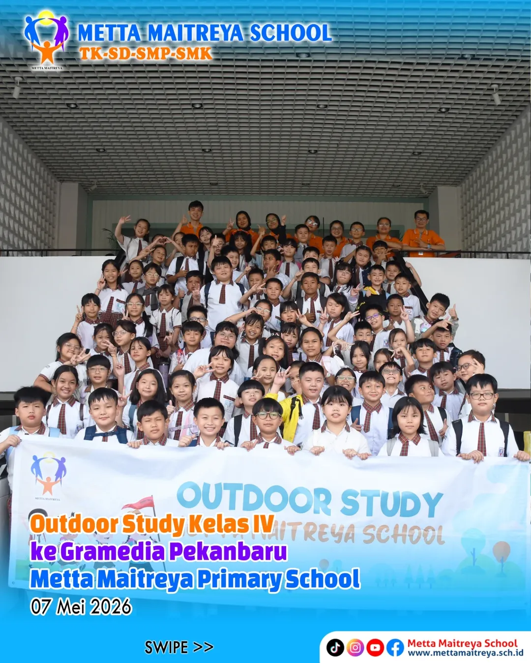 Outdoor Study Kelas IV ke Gramedia Pekanbaru - SD Metta Maitreya